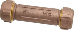 Legend Valve - 1/2" Pipe, 3/4" Copper Tube, Brass Compression Pipe Coupling - 125 psi WOG Rating - Apex Tool & Supply
