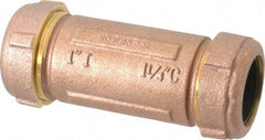 Legend Valve - 1" Pipe, 1-1/4" Copper Tube, Brass Compression Pipe Coupling - 125 psi WOG Rating - Apex Tool & Supply