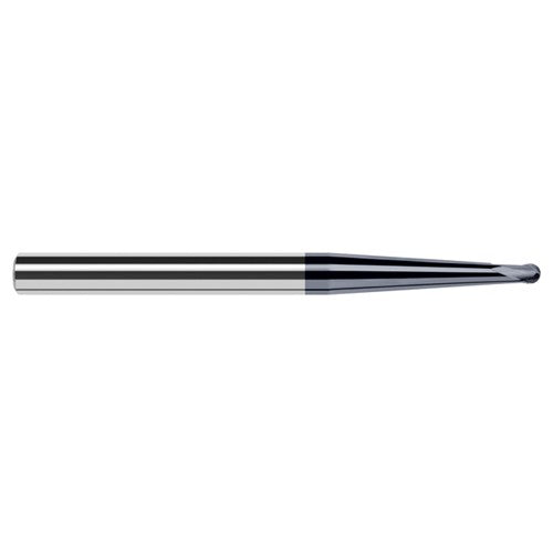 ‎1/64″ Dia. × 3/16″ Shank × 0.012″ DOC × 2-1/2″ OAL, Carbide AlTiN, 2 Flute, Ballnose End Mill - Exact Industrial Supply