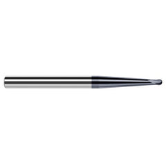 ‎1/64″ Dia. × 3/16″ Shank × 0.012″ DOC × 2-1/2″ OAL, Carbide AlTiN, 2 Flute, Ballnose End Mill - Exact Industrial Supply