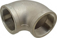 Merit Brass - 1-1/2" Grade 304 Stainless Steel Pipe 90° Elbow - FNPT x FNPT End Connections, 150 psi - Apex Tool & Supply
