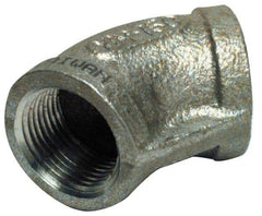 Merit Brass - 2-1/2" Grade 304 Stainless Steel Pipe 45° Elbow - FNPT x FNPT End Connections, 150 psi - Apex Tool & Supply