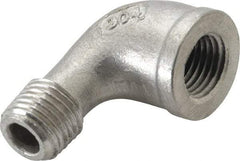 Merit Brass - 1/4" Grade 304 Stainless Steel Pipe 90° Street Elbow - FNPT x MNPT End Connections, 150 psi - Apex Tool & Supply