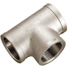 Value Collection - 3/8" Grade 316 Stainless Steel Pipe Tee - FNPT x FNPT x FNPT End Connections, 150 psi - Apex Tool & Supply