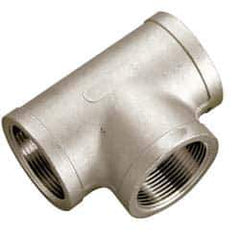 Value Collection - 3/8" Grade 316 Stainless Steel Pipe Tee - FNPT x FNPT x FNPT End Connections, 150 psi - Apex Tool & Supply