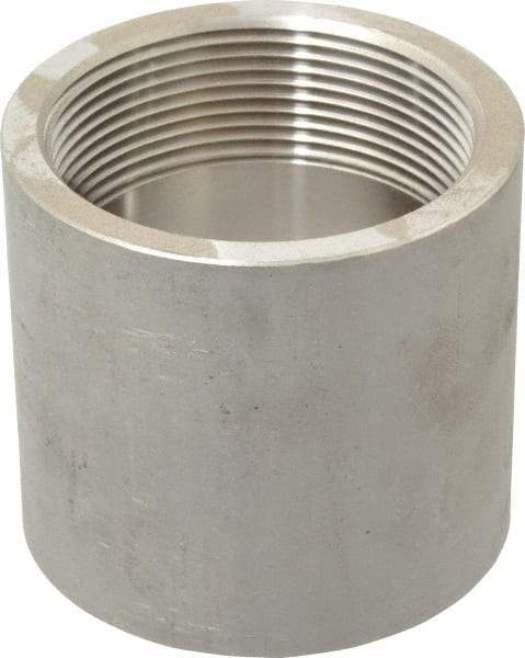 Merit Brass - 2" Grade 304 Stainless Steel Pipe Coupling - FNPT x FNPT End Connections, 150 psi - Apex Tool & Supply