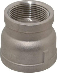 Merit Brass - 1-1/2 x 1-1/4" Grade 304 Stainless Steel Pipe Reducer Coupling - FNPT x FNPT End Connections, 150 psi - Apex Tool & Supply