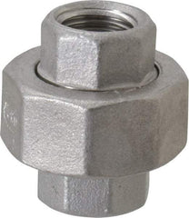Merit Brass - 1/4" Grade 304 Stainless Steel Pipe Union - FNPT x FNPT End Connections, 150 psi - Apex Tool & Supply