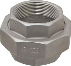 Merit Brass - 2" Grade 304 Stainless Steel Pipe Union - FNPT x FNPT End Connections, 150 psi - Apex Tool & Supply