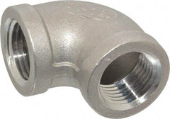 Merit Brass - 1/2" Grade 316 Stainless Steel Pipe 90° Elbow - FNPT x FNPT End Connections, 150 psi - Apex Tool & Supply