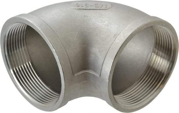 Merit Brass - 3" Grade 316 Stainless Steel Pipe 90° Elbow - FNPT x FNPT End Connections, 150 psi - Apex Tool & Supply