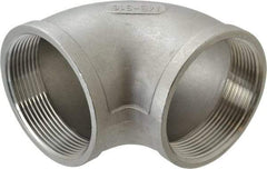 Merit Brass - 3" Grade 316 Stainless Steel Pipe 90° Elbow - FNPT x FNPT End Connections, 150 psi - Apex Tool & Supply