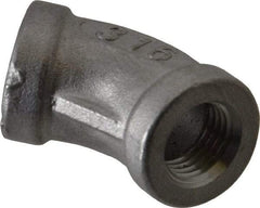 Merit Brass - 1/4" Grade 316 Stainless Steel Pipe 45° Elbow - FNPT x FNPT End Connections, 150 psi - Apex Tool & Supply