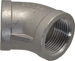 Merit Brass - 1" Grade 316 Stainless Steel Pipe 45° Elbow - FNPT x FNPT End Connections, 150 psi - Apex Tool & Supply