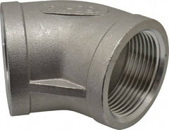 Merit Brass - 1-1/4" Grade 316 Stainless Steel Pipe 45° Elbow - FNPT x FNPT End Connections, 150 psi - Apex Tool & Supply