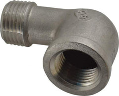 Merit Brass - 1/2" Grade 316 Stainless Steel Pipe 90° Street Elbow - FNPT x MNPT End Connections, 150 psi - Apex Tool & Supply