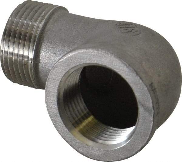 Merit Brass - 1" Grade 316 Stainless Steel Pipe 90° Street Elbow - FNPT x MNPT End Connections, 150 psi - Apex Tool & Supply