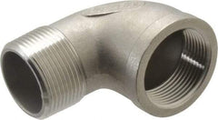 Merit Brass - 1-1/4" Grade 316 Stainless Steel Pipe 90° Street Elbow - FNPT x MNPT End Connections, 150 psi - Apex Tool & Supply