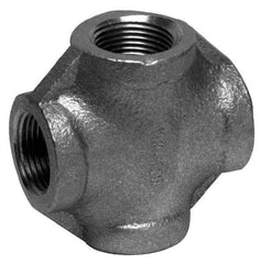 Merit Brass - 1/8" Grade 316 Stainless Steel Pipe Cross - FNPT End Connections, 150 psi - Apex Tool & Supply