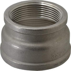 Merit Brass - 3 x 2-1/2" Grade 316 Stainless Steel Pipe Reducer Coupling - FNPT x FNPT End Connections, 150 psi - Apex Tool & Supply