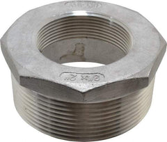 Merit Brass - 3 x 2" Grade 316 Stainless Steel Pipe Hex Bushing - MNPT x FNPT End Connections, 150 psi - Apex Tool & Supply