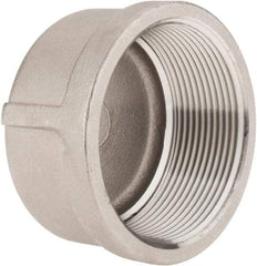 Merit Brass - 2" Grade 316 Stainless Steel Pipe End Cap - FNPT End Connections, 150 psi - Apex Tool & Supply