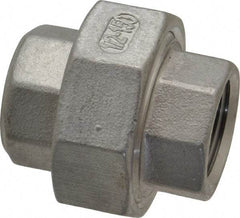 Merit Brass - 1/2" Grade 316 Stainless Steel Pipe Union - FNPT x FNPT End Connections, 150 psi - Apex Tool & Supply
