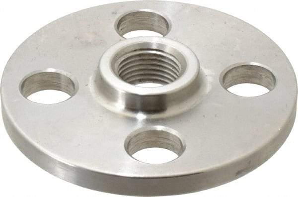 Merit Brass - 1/2" Pipe, 3-1/2" OD, Stainless Steel, Threaded Pipe Flange - 2-3/8" Across Bolt Hole Centers, 5/8" Bolt Hole, 150 psi, Grade 304 - Apex Tool & Supply