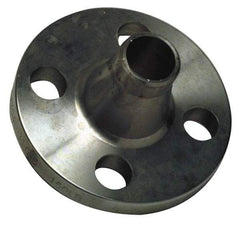 Merit Brass - 1-1/2" Pipe, 5" OD, Stainless Steel, Weld Neck Pipe Flange - 3-7/8" Across Bolt Hole Centers, 5/8" Bolt Hole, 150 psi, Grades 316 & 316L - Apex Tool & Supply