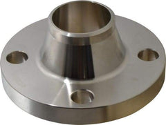 Merit Brass - 2" Pipe, 6" OD, Stainless Steel, Weld Neck Pipe Flange - 4-3/4" Across Bolt Hole Centers, 3/4" Bolt Hole, 150 psi, Grades 316 & 316L - Apex Tool & Supply