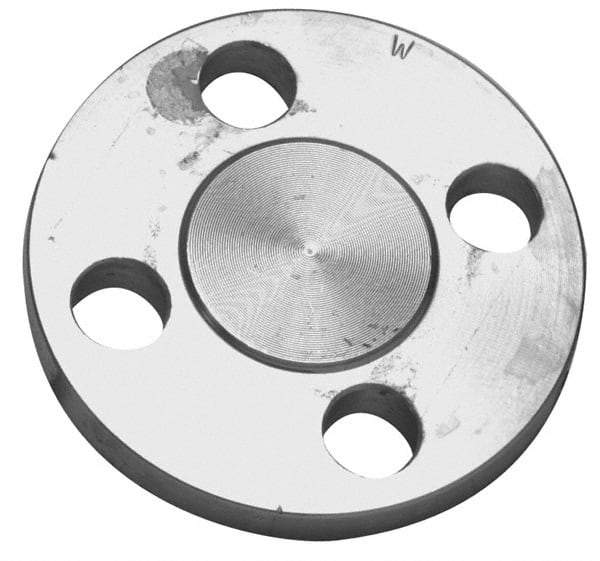 Merit Brass - 1-1/2" Pipe, 5" OD, Stainless Steel, Blind Pipe Flange - 3-7/8" Across Bolt Hole Centers, 5/8" Bolt Hole, 150 psi, Grades 316 & 316L - Apex Tool & Supply
