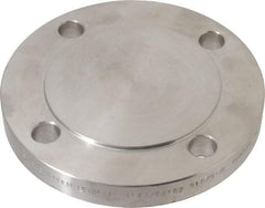 Merit Brass - 3" Pipe, 7-1/2" OD, Stainless Steel, Blind Pipe Flange - 6" Across Bolt Hole Centers, 3/4" Bolt Hole, 150 psi, Grades 316 & 316L - Apex Tool & Supply