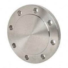 Merit Brass - 4" Pipe, 9" OD, Stainless Steel, Blind Pipe Flange - 7-1/2" Across Bolt Hole Centers, 3/4" Bolt Hole, 150 psi, Grades 316 & 316L - Apex Tool & Supply