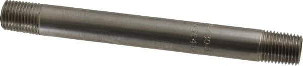 Merit Brass - Schedule 40, 1/4" Pipe x 5" Long, Grade 304/304L Stainless Steel Pipe Nipple - Welded & Threaded - Apex Tool & Supply