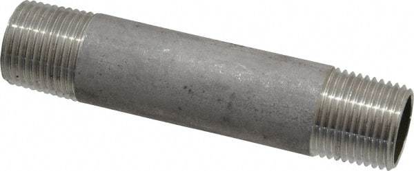 Merit Brass - Schedule 40, 3/8" Pipe x 3" Long, Grade 304/304L Stainless Steel Pipe Nipple - Welded & Threaded - Apex Tool & Supply