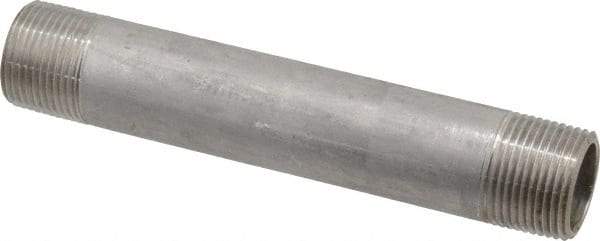 Merit Brass - Schedule 40, 3/4" Pipe x 5-1/2" Long, Grade 304/304L Stainless Steel Pipe Nipple - Welded & Threaded - Apex Tool & Supply