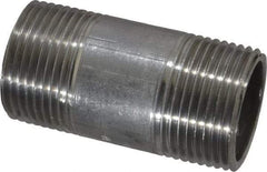 Merit Brass - Schedule 40, 1" Pipe x 2-1/2" Long, Grade 304/304L Stainless Steel Pipe Nipple - Welded & Threaded - Apex Tool & Supply