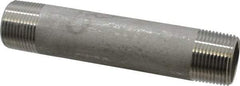 Merit Brass - Schedule 40, 1" Pipe x 6" Long, Grade 304/304L Stainless Steel Pipe Nipple - Welded & Threaded - Apex Tool & Supply
