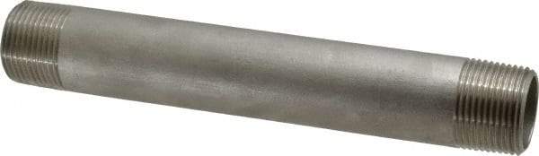 Merit Brass - Schedule 40, 1" Pipe x 8" Long, Grade 304/304L Stainless Steel Pipe Nipple - Welded & Threaded - Apex Tool & Supply