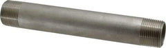 Merit Brass - Schedule 40, 1" Pipe x 8" Long, Grade 304/304L Stainless Steel Pipe Nipple - Welded & Threaded - Apex Tool & Supply