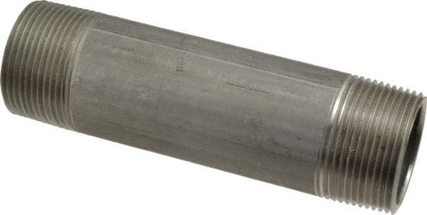 Merit Brass - Schedule 40, 1-1/4" Pipe x 5-1/2" Long, Grade 304/304L Stainless Steel Pipe Nipple - Welded & Threaded - Apex Tool & Supply