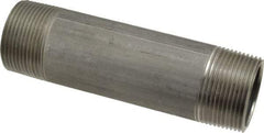 Merit Brass - Schedule 40, 1-1/4" Pipe x 5-1/2" Long, Grade 304/304L Stainless Steel Pipe Nipple - Welded & Threaded - Apex Tool & Supply