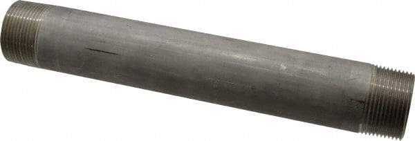 Merit Brass - Schedule 40, 1-1/4" Pipe x 10" Long, Grade 304/304L Stainless Steel Pipe Nipple - Welded & Threaded - Apex Tool & Supply