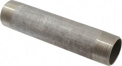 Merit Brass - Schedule 40, 1-1/2" Pipe x 8" Long, Grade 304/304L Stainless Steel Pipe Nipple - Welded & Threaded - Apex Tool & Supply