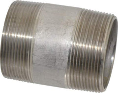 Merit Brass - Schedule 40, 2" Pipe x 3" Long, Grade 304/304L Stainless Steel Pipe Nipple - Welded & Threaded - Apex Tool & Supply