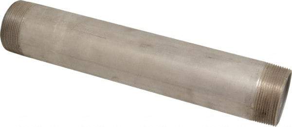 Merit Brass - Schedule 40, 2" Pipe x 12" Long, Grade 316/316L Stainless Steel Pipe Nipple - Welded & Threaded - Apex Tool & Supply