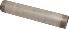 Merit Brass - Schedule 40, 2" Pipe x 12" Long, Grade 316/316L Stainless Steel Pipe Nipple - Welded & Threaded - Apex Tool & Supply