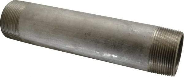 Merit Brass - Schedule 40, 2-1/2" Pipe x 12" Long, Grade 316/316L Stainless Steel Pipe Nipple - Welded & Threaded - Apex Tool & Supply