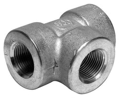 Merit Brass - 1-1/2" Grade 316/316L Stainless Steel Pipe Tee - FNPT x FNPT x FNPT End Connections, 3,000 psi - Apex Tool & Supply