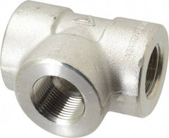 Value Collection - 1" Grade 316/316L Stainless Steel Pipe Tee - FNPT x FNPT x FNPT End Connections, 3,000 psi - Apex Tool & Supply